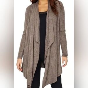 Barefoot Dreams Bamboo Chic Lite Brown Cardigan Sweater - Sz S/M